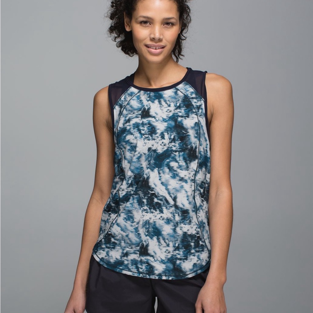 Lululemon Athletica Navy and White Tank Top